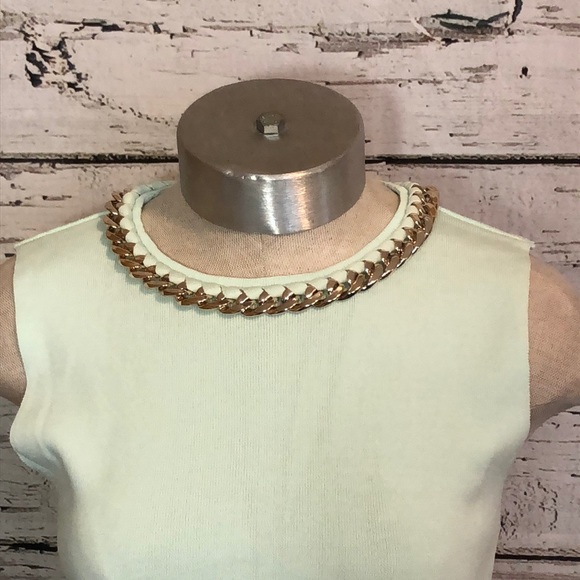 Carmen Marc Valvo Sleeveless Chainlink Neckline Size Medium - Picture 2 of 6